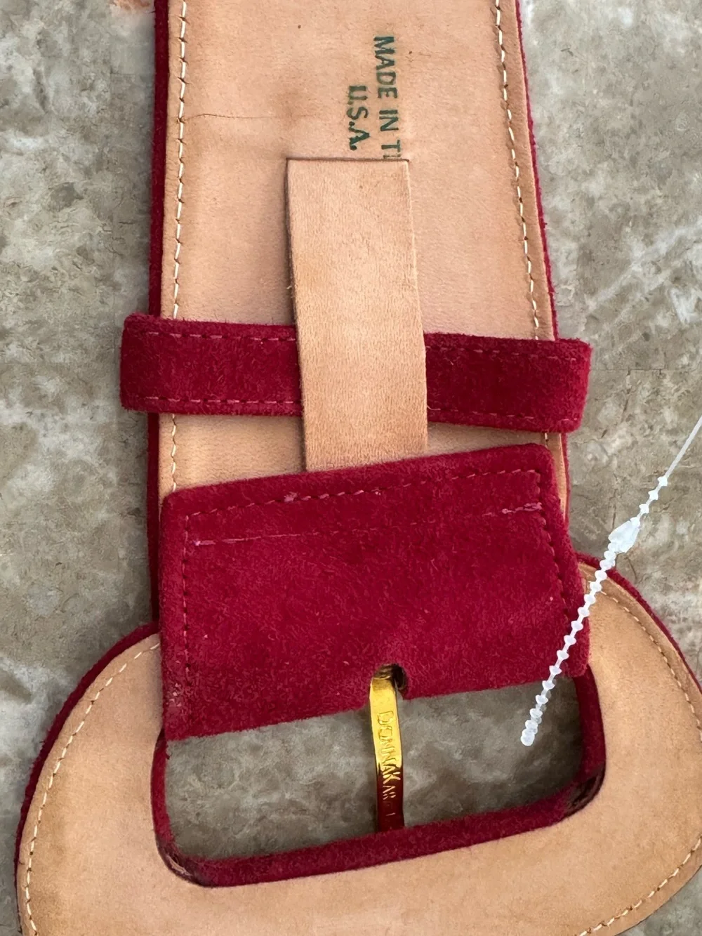 Donna Karan Red Suede Vintage Statement Belt withGold-Tone Buckle Size Small
